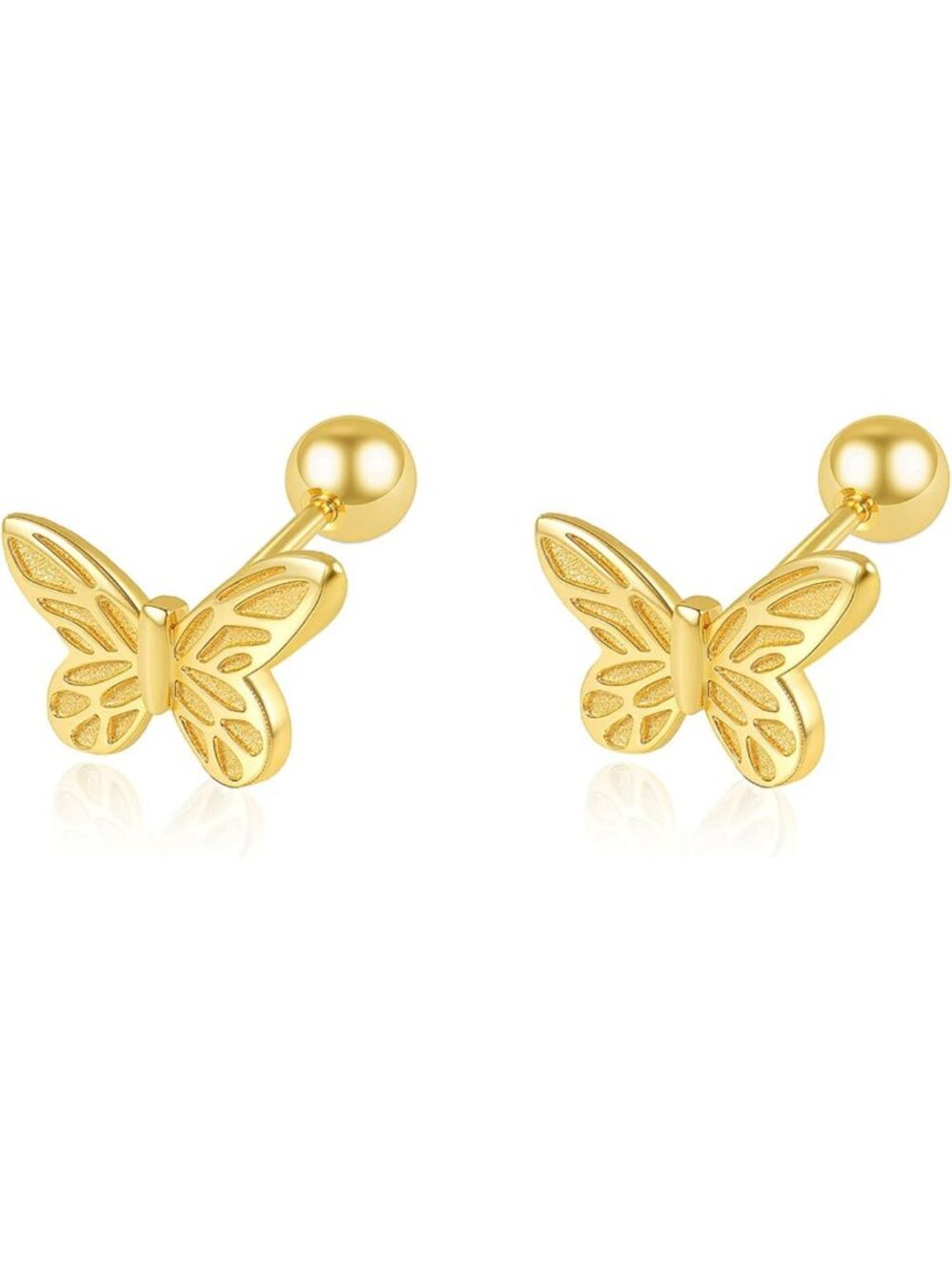 Dainty 18K Gold Plated Butterfly Stud Earrings for Women - Trendy & Cute Jewelry